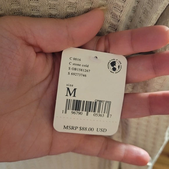 NWT Free People Stone Cold Juicy Long Sleeve Top Size small Cream Beige - Picture 10 of 11